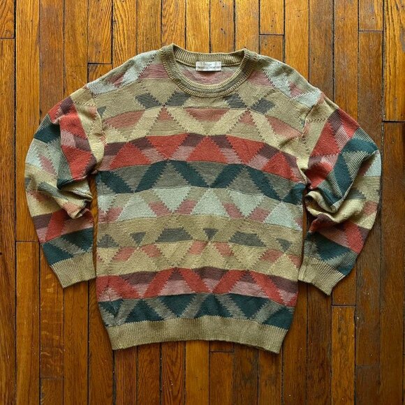 St. Michael by Marks & Spencer UK Knit Crew Neck Sweater‎ Men Med Yellow Green - Picture 1 of 8